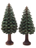 Pair of Conifer Trees<br>Laser Cut - 13 & 14cm 